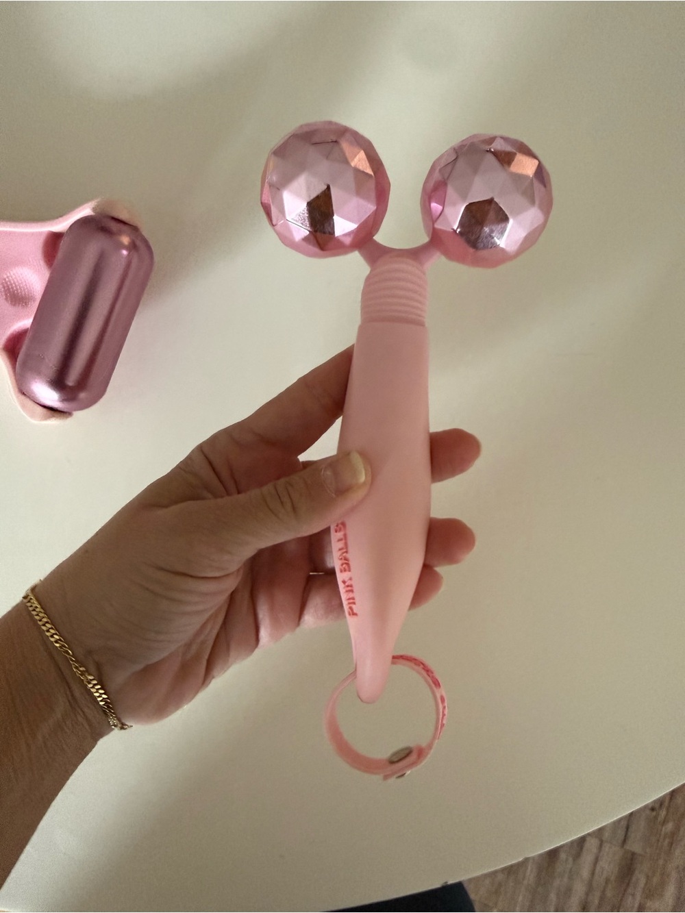 The skinny confidential hot mess ice roller + pink balls face massager